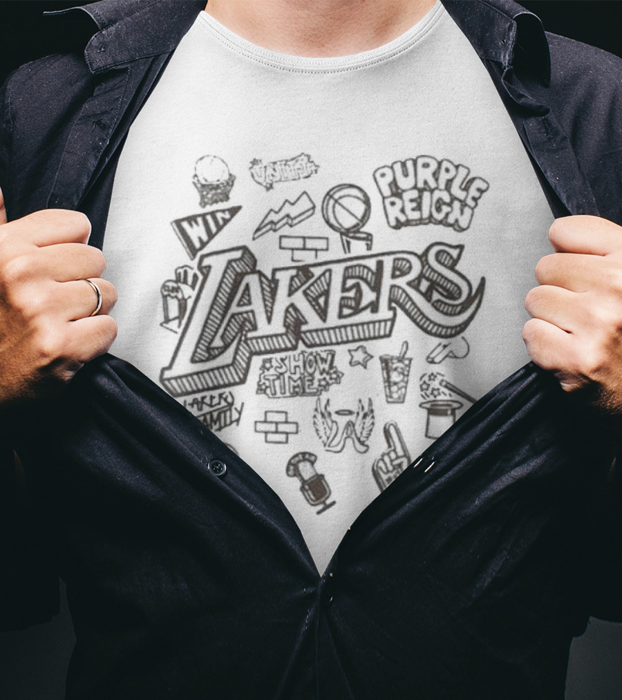 Mitchell And Ness Los Angeles Lakers Win Purple Reign Lakers Family T-Shirt
