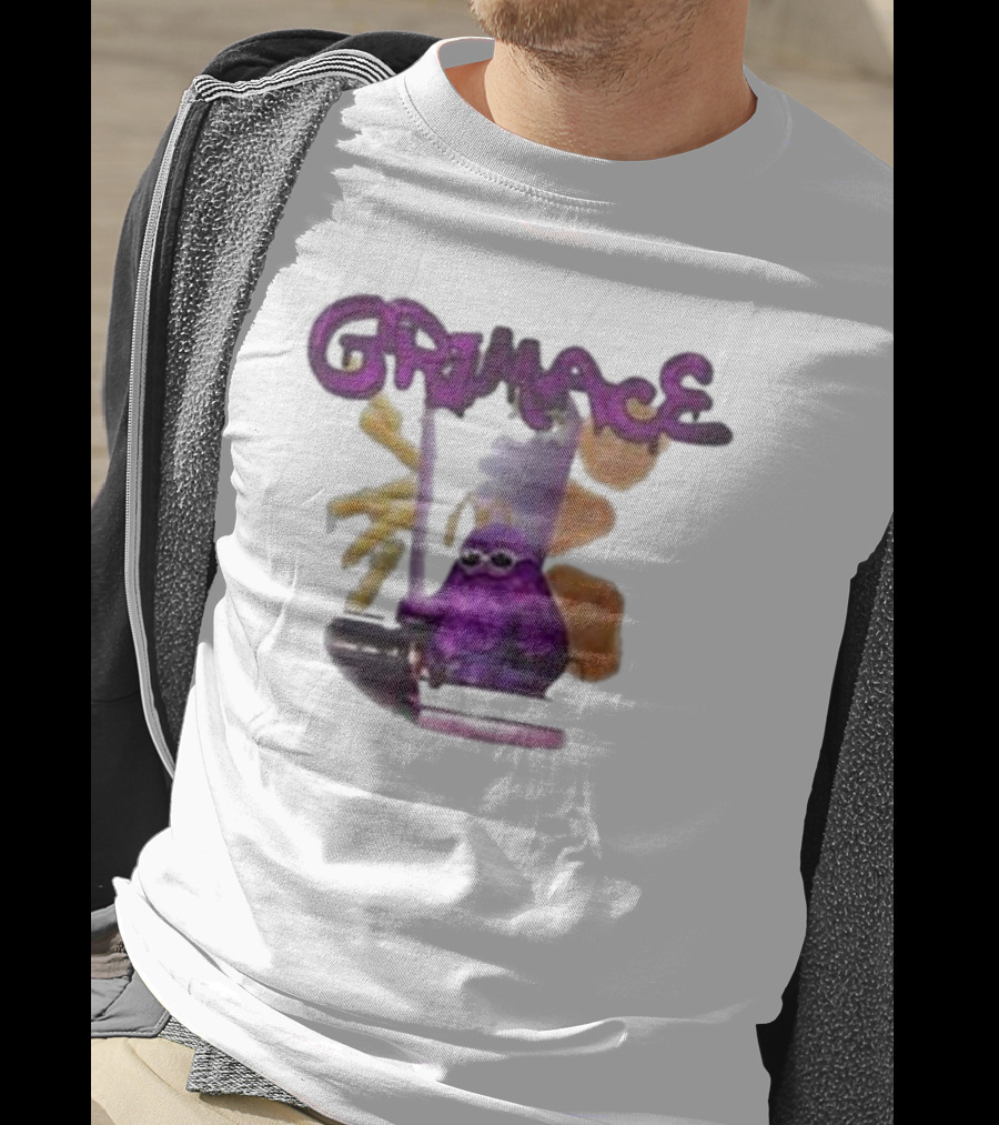 Grimace Giggle Grab Purple Character With Sunglasses T-Shirt