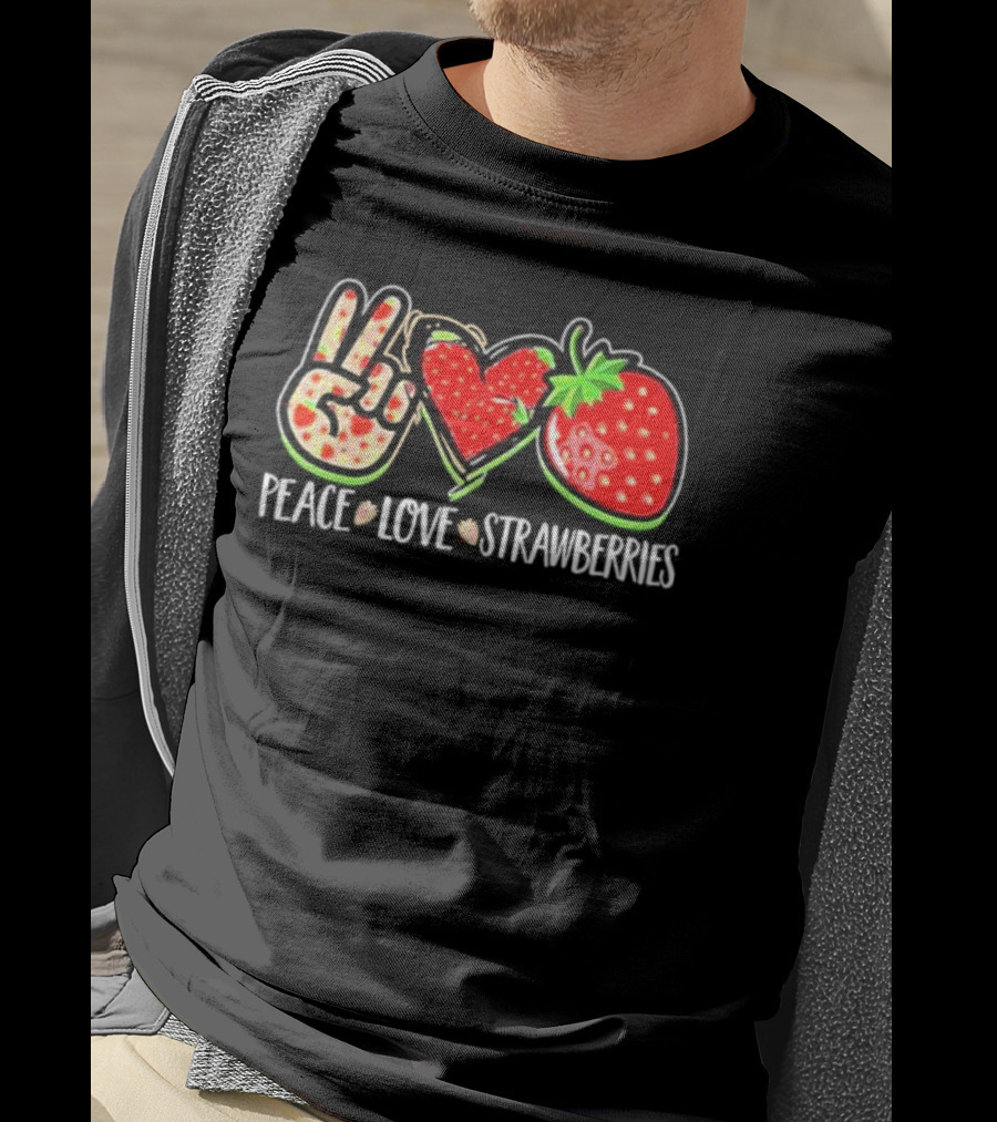 Peace And Love For Strawberry Fans T-Shirt
