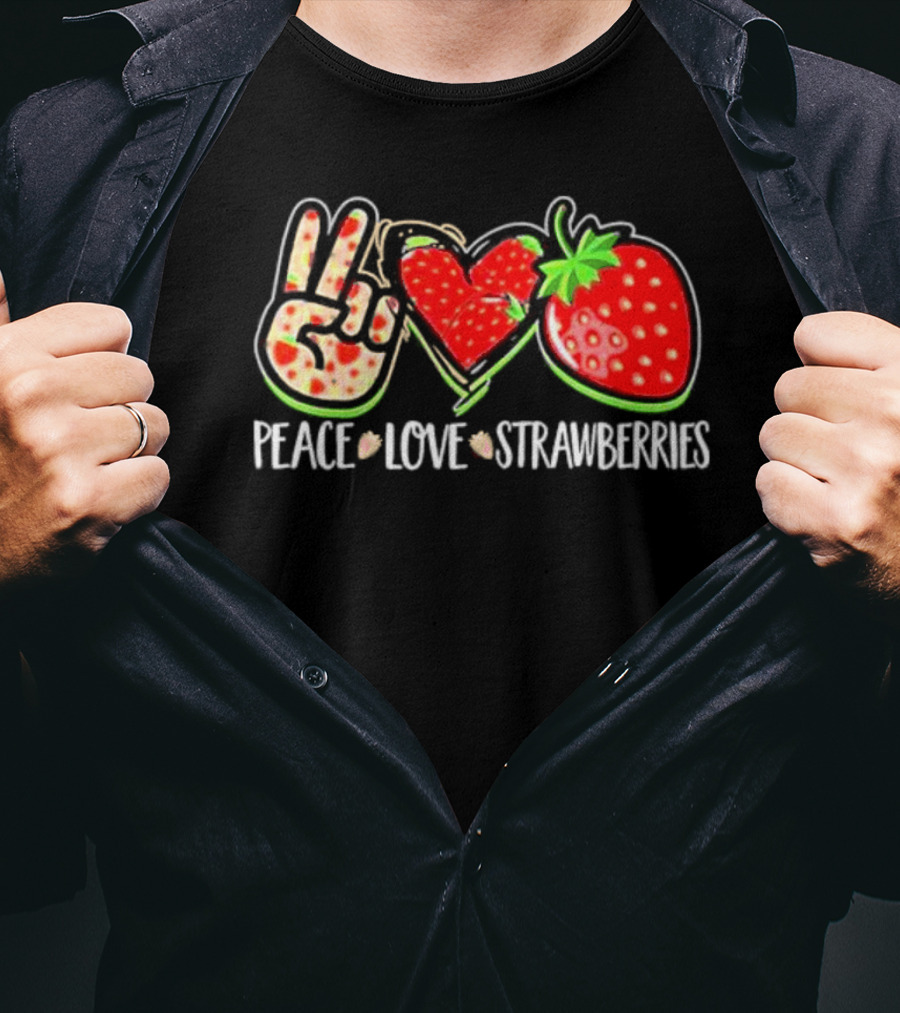 Peace And Love For Strawberry Fans T-Shirt