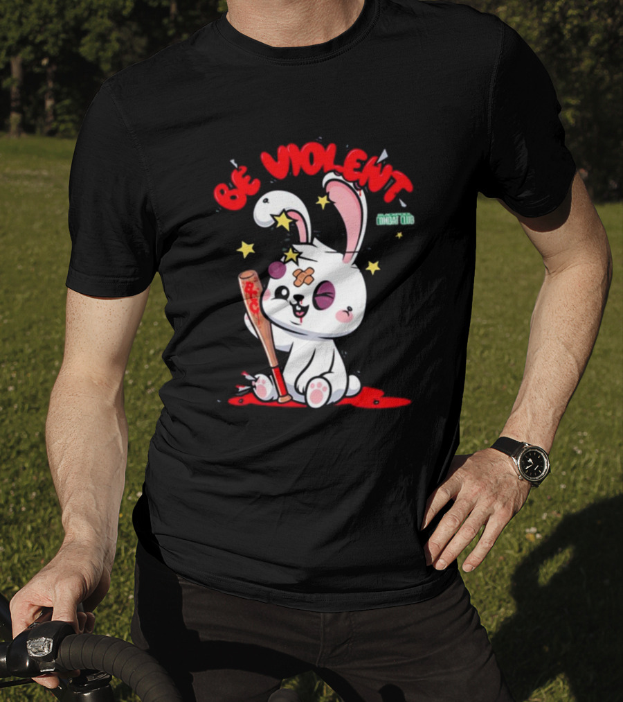 Be Violent Combat Club Rabbit With Bat T-Shirt