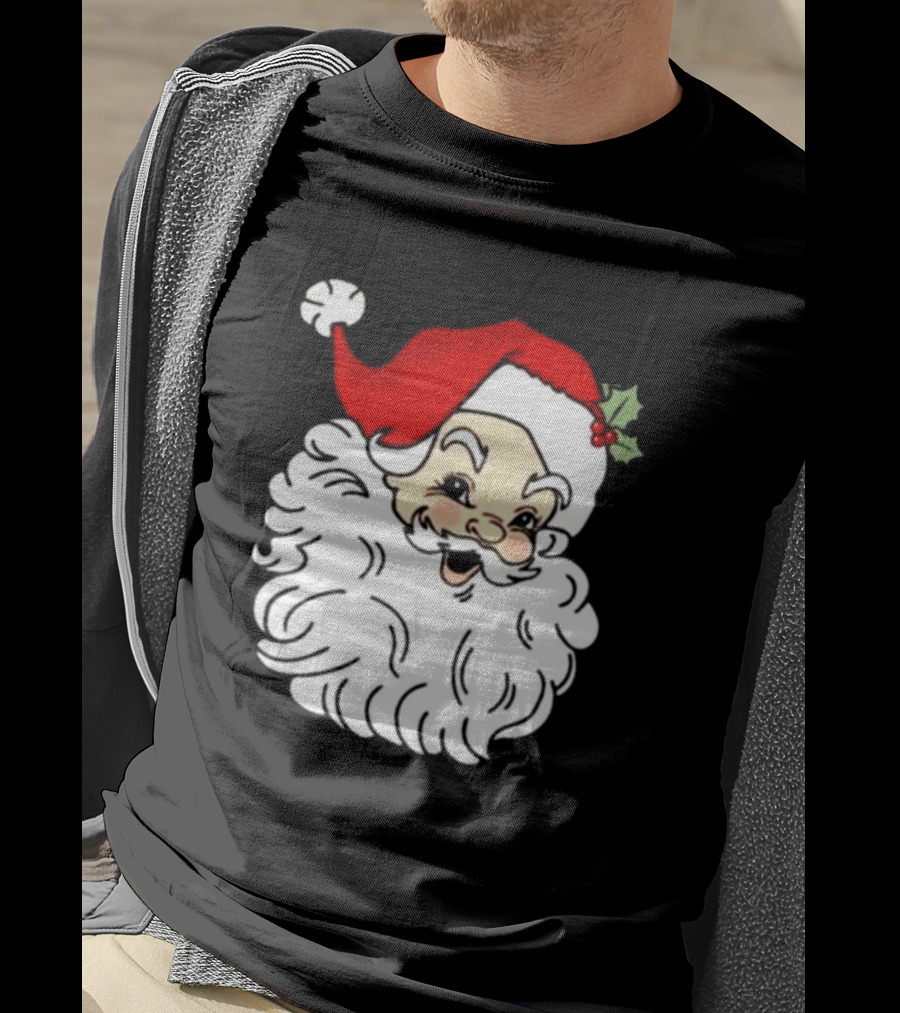Retro Santa Christmas Holly Jolly Icon 3 4 T-Shirt
