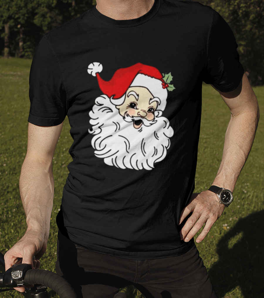Retro Santa Christmas Holly Jolly Icon 3 4 T-Shirt