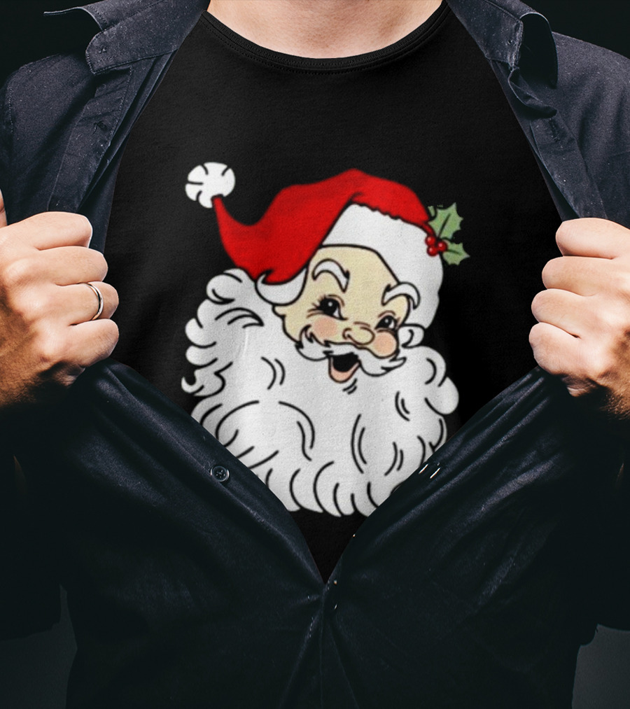 Retro Santa Christmas Holly Jolly Icon 3 4 T-Shirt