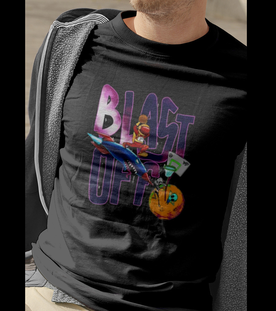 Blast Off Basketball Rocket Dunk Sports Fan T-Shirt