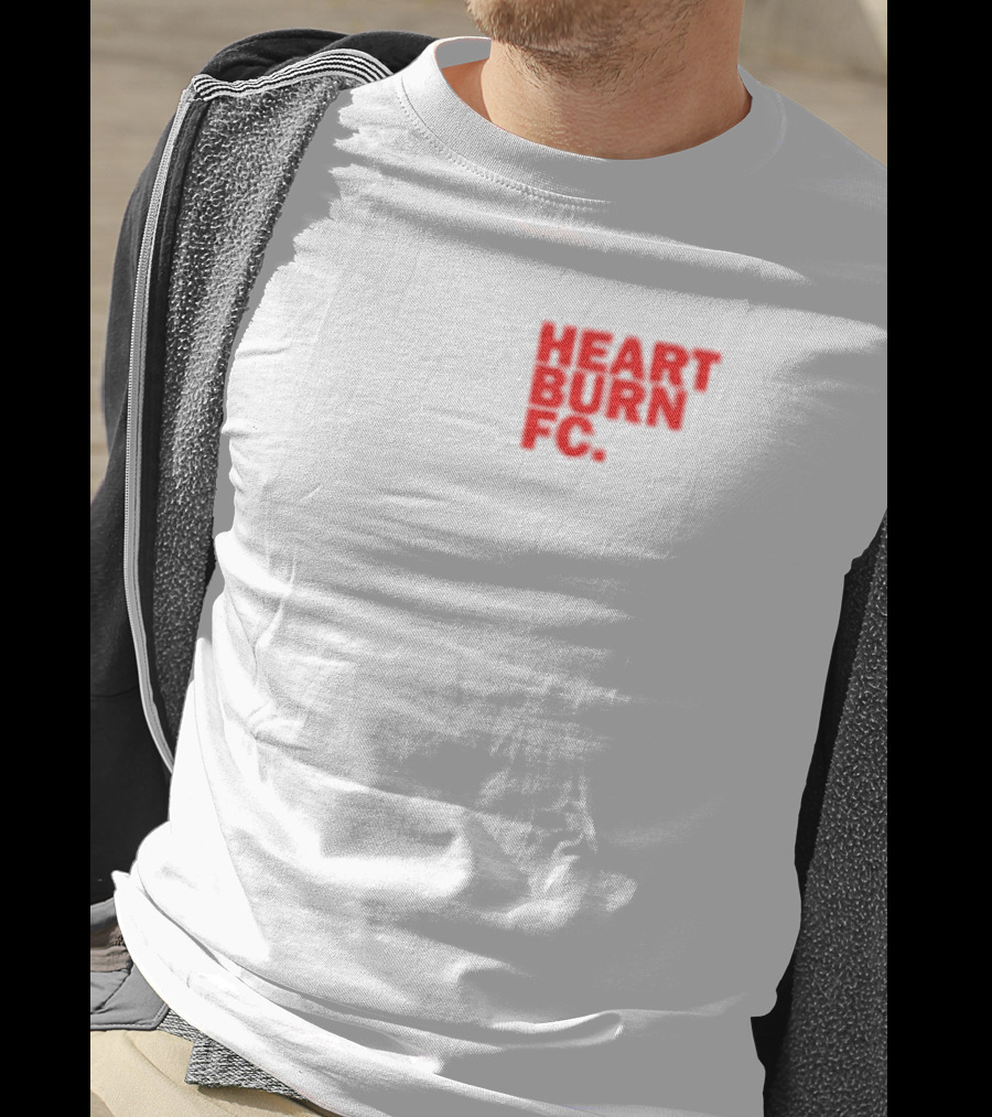 Redmancdesigns Heartburn FC Bold Red Text Minimalist T-Shirt