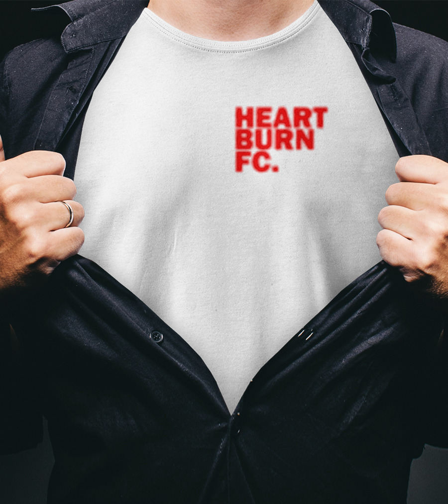 Redmancdesigns Heartburn FC Bold Red Text Minimalist T-Shirt