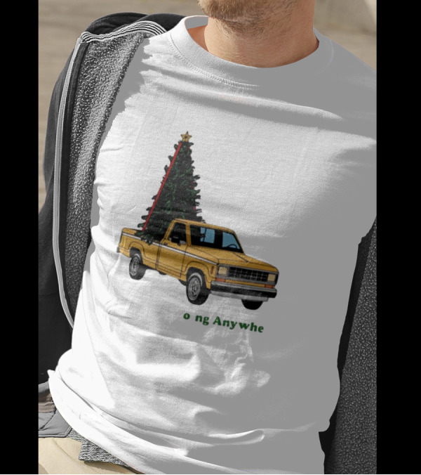 Yellow Truck With Christmas Tree Going Anywhere T-Shirt