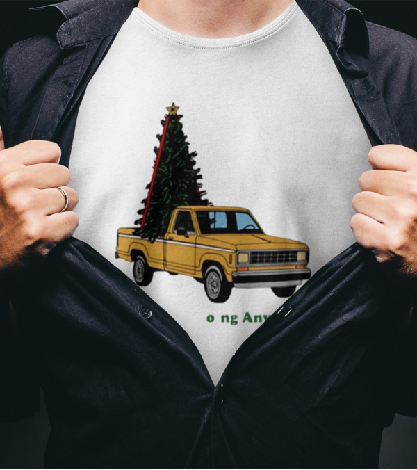 Yellow Truck With Christmas Tree Going Anywhere T-Shirt