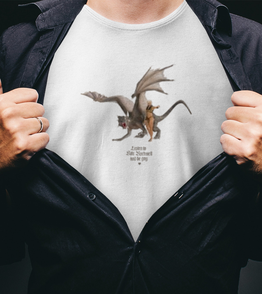 Kikirockwell Listen To Kiki Rockwell And Be Gay Riding Mythical Creature T-Shirt