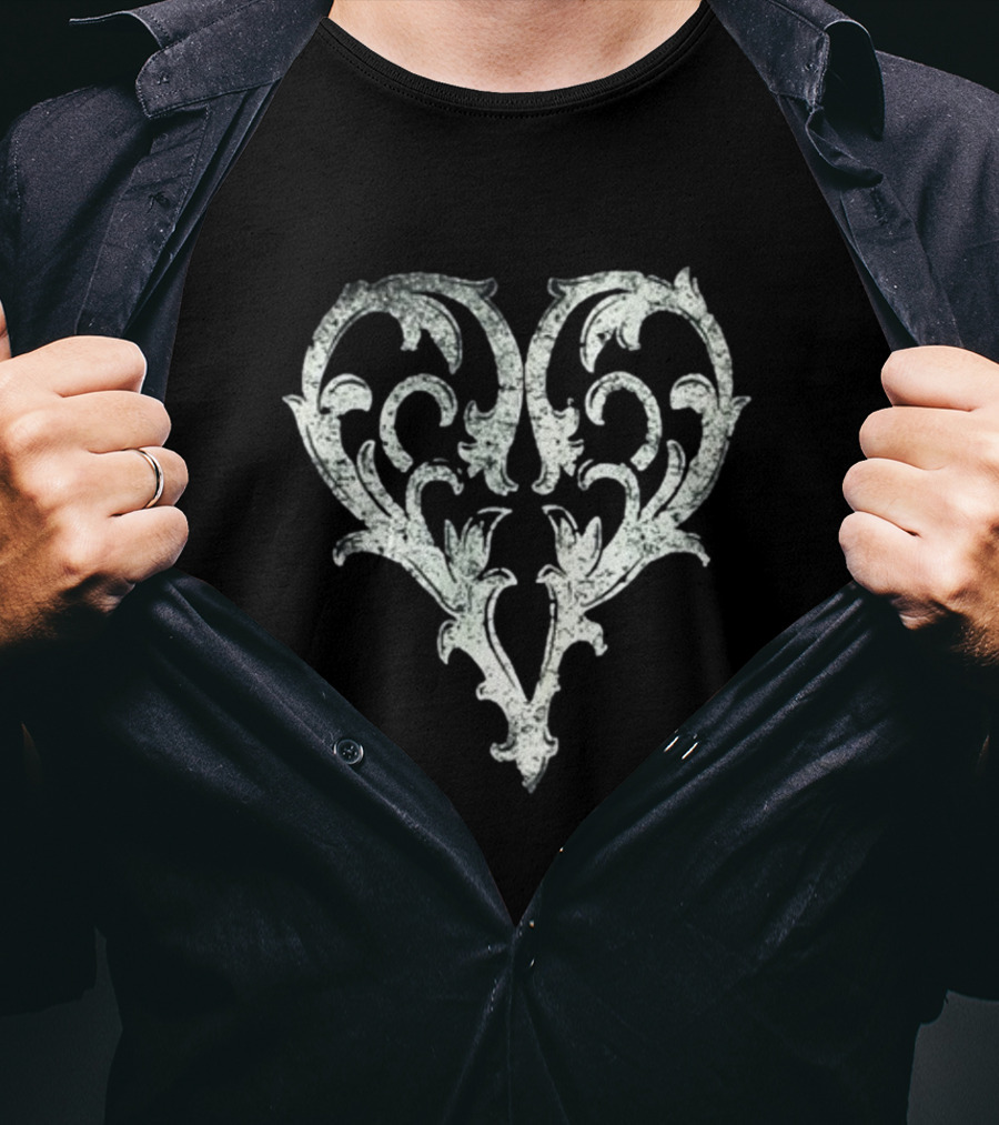 Ricky Olson Grunge Ornate Heart T-Shirt