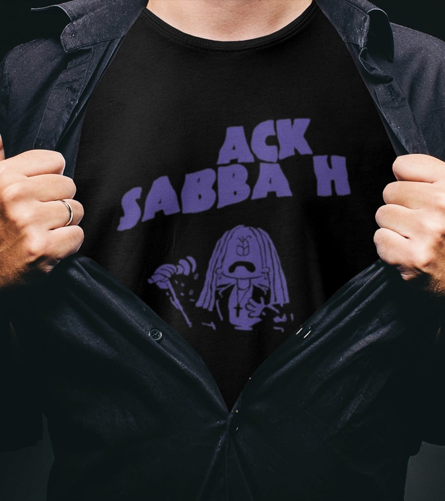 Thornwolfart Ack Sabbath Cartoon Character Holding Microphone T-Shirt