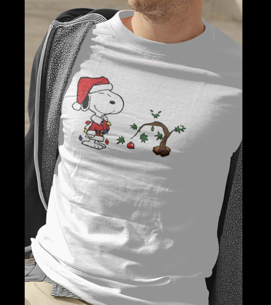 Snoopy Santa Christmas Tree Merry Christmas T-Shirt