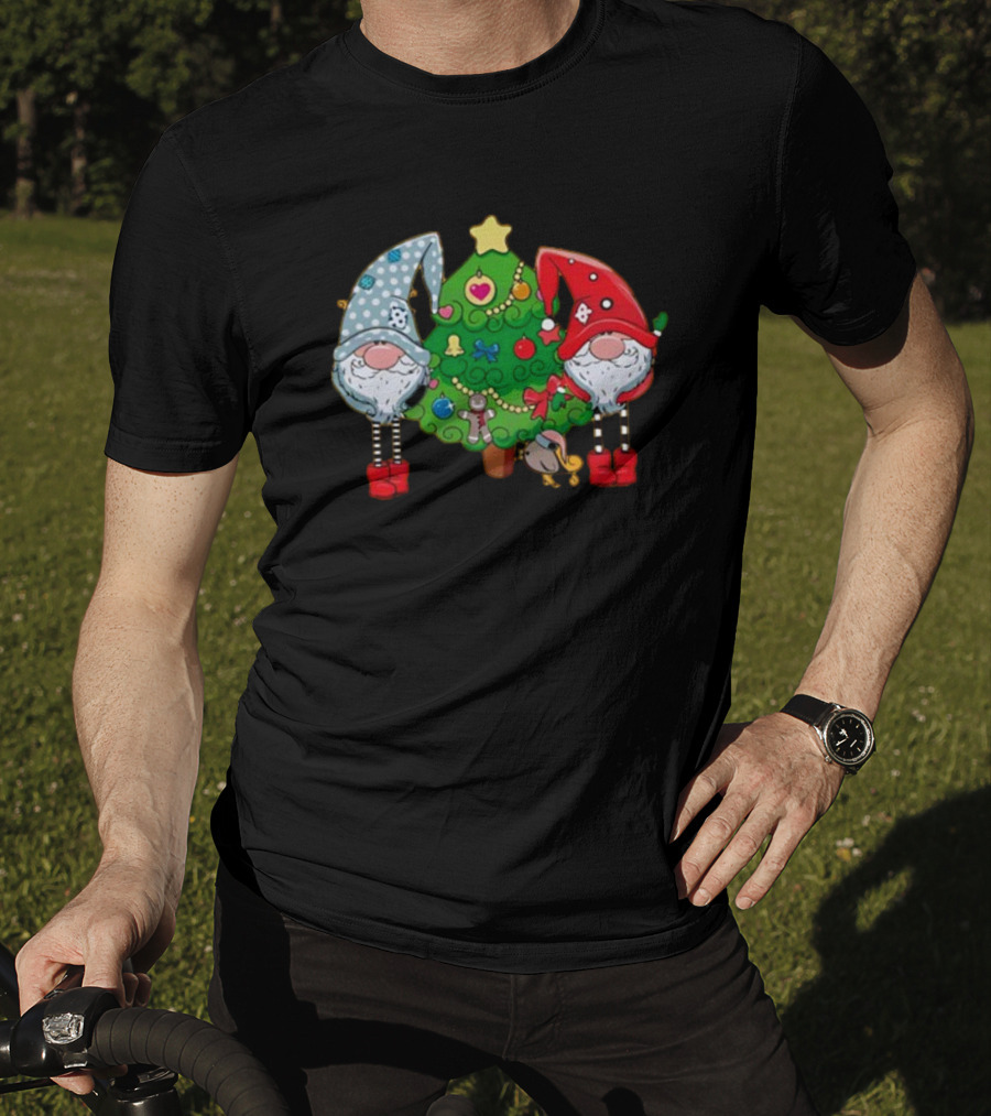 Christmas Gnomes With Festive Tree Ornaments T-Shirt