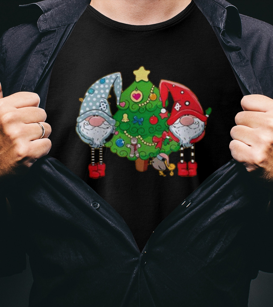 Christmas Gnomes With Festive Tree Ornaments T-Shirt