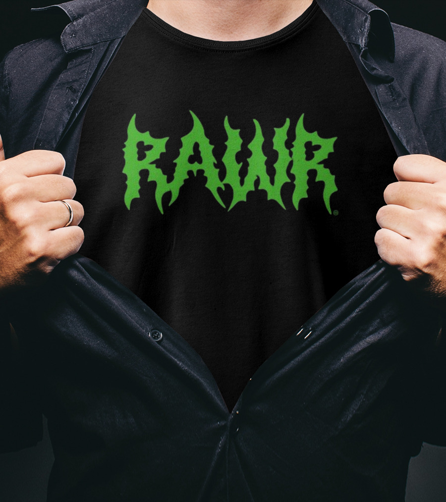 Izzzyzzzart Green Rawr Monster Font T-Shirt