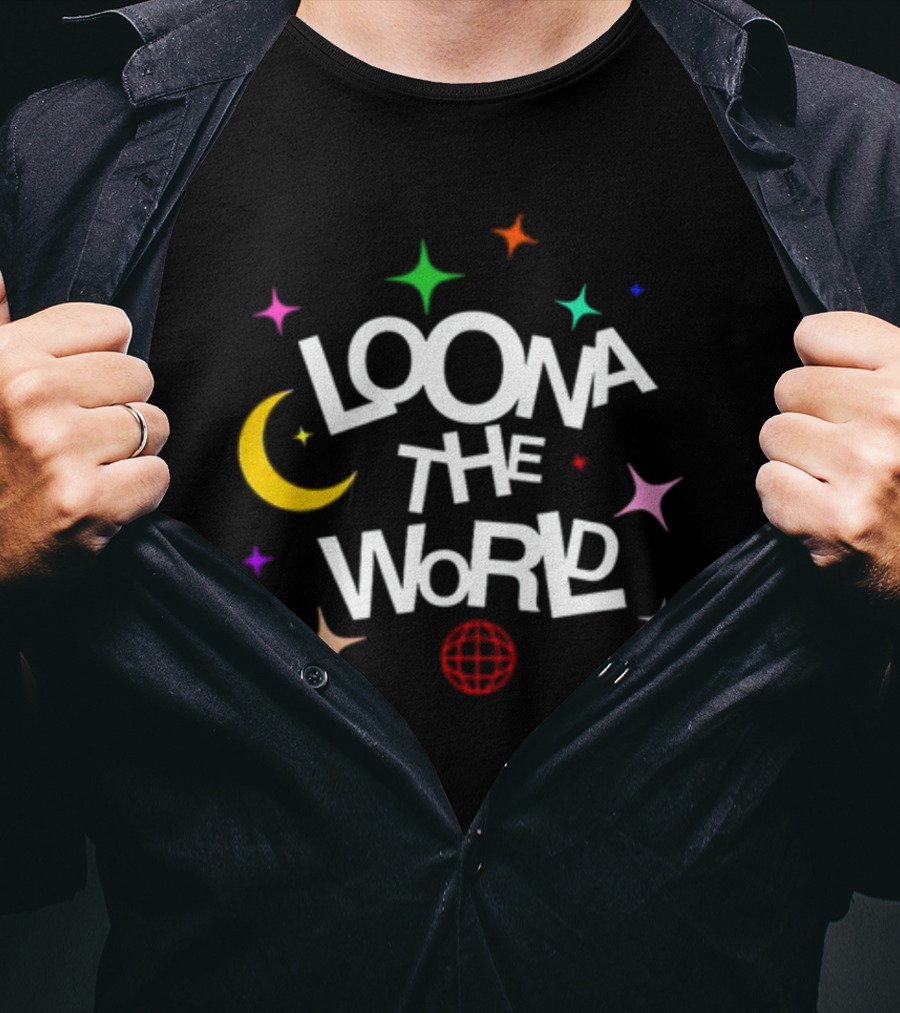 LOONA The World Stars Moon Globe T-Shirt