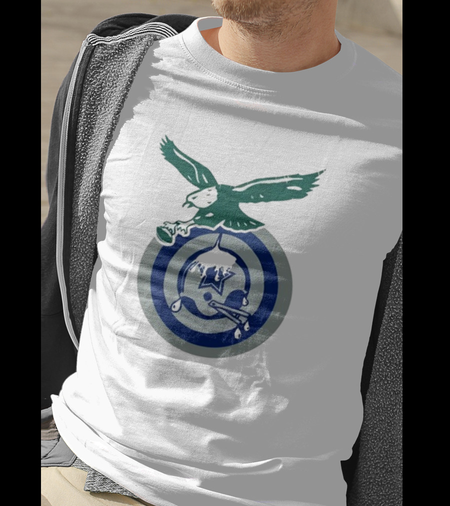 Philadelphia Eagles Bird Dropping Football On Dallas Cowboys Star T-Shirt