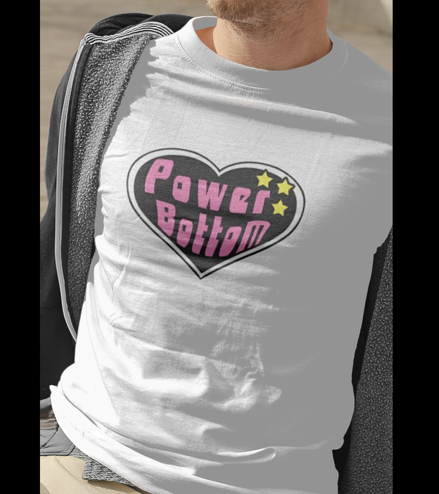 Power Bottom Heart Three Stars T-Shirt