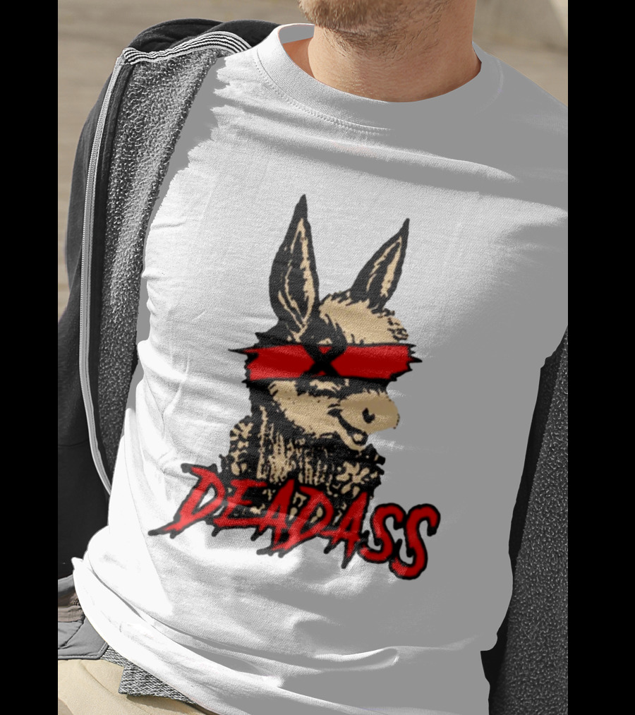 Deadass Red Blindfold Cartoon Donkey T-Shirt