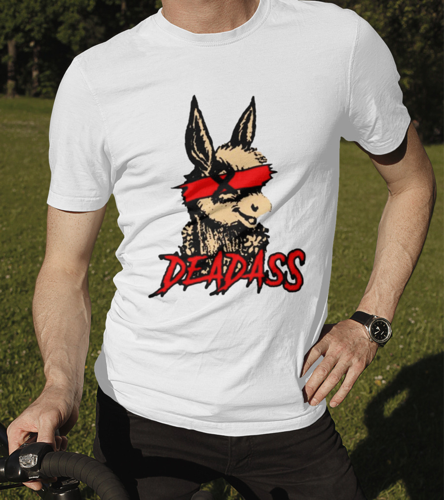 Deadass Red Blindfold Cartoon Donkey T-Shirt
