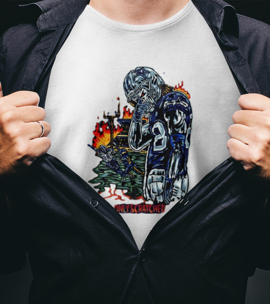 Only Scratched The Surface Retros Sports Imagery Fire Scene T-Shirt