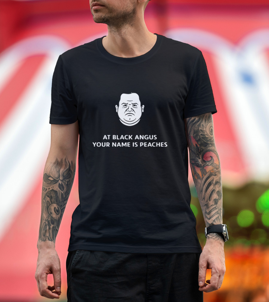 Patton Oswalt Face at Black Angus Your Name Is Peaches T-Shirt