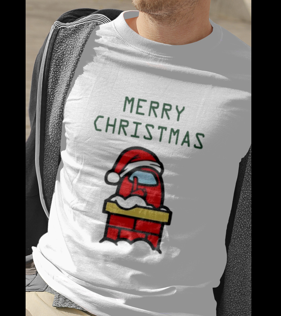 Among Us Santa Red Merry Christmas Chimney Crewmate T-Shirt