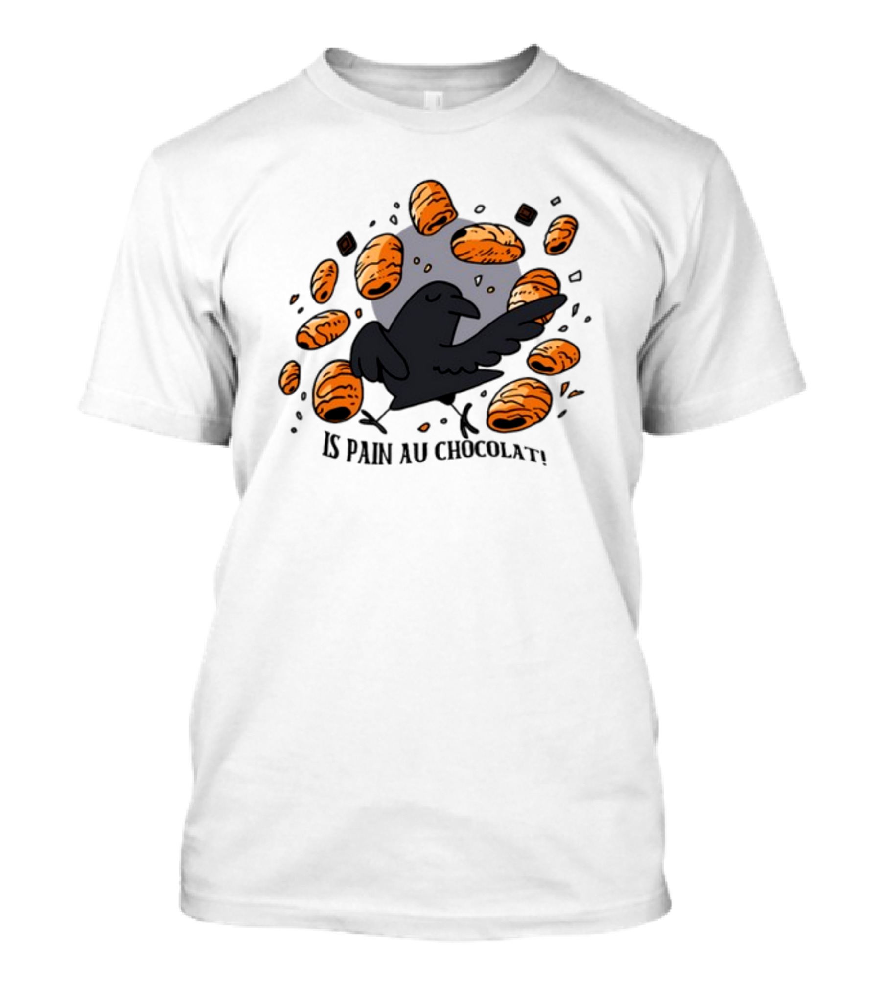 Bird Surrounded By Pain Au Chocolat Pastries T-Shirt