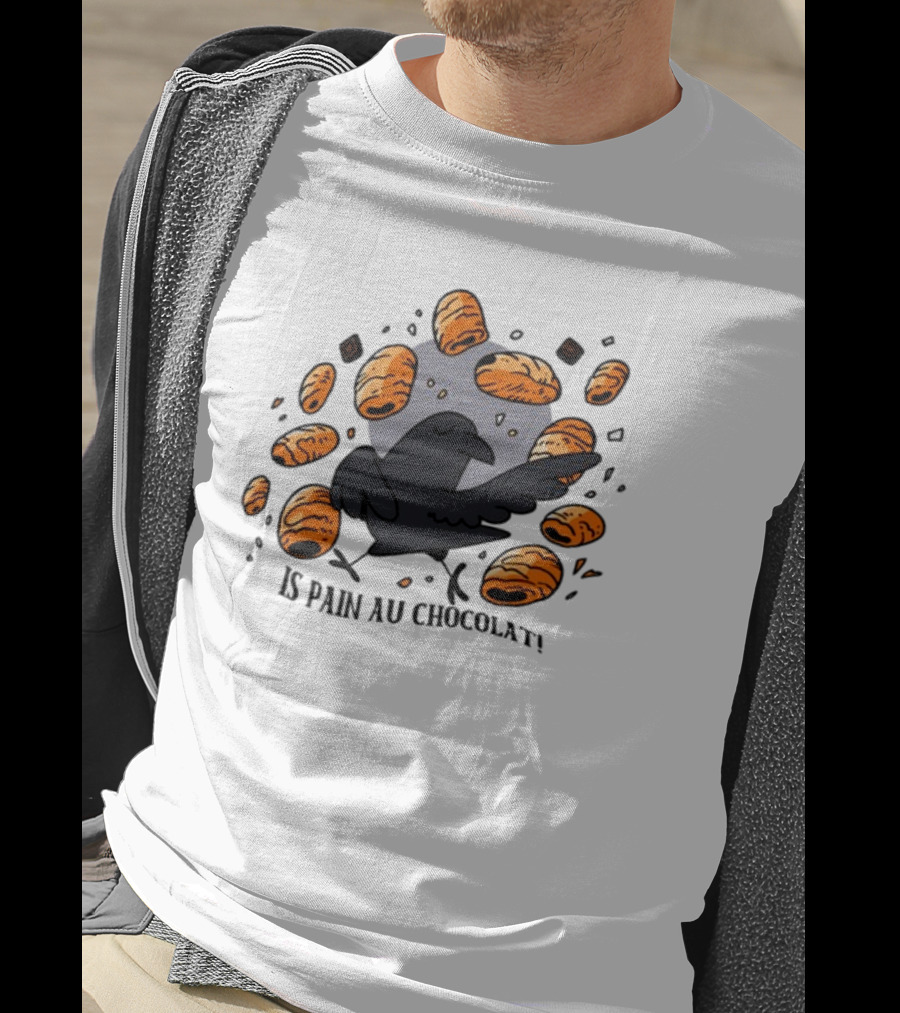 Bird Surrounded By Pain Au Chocolat Pastries T-Shirt