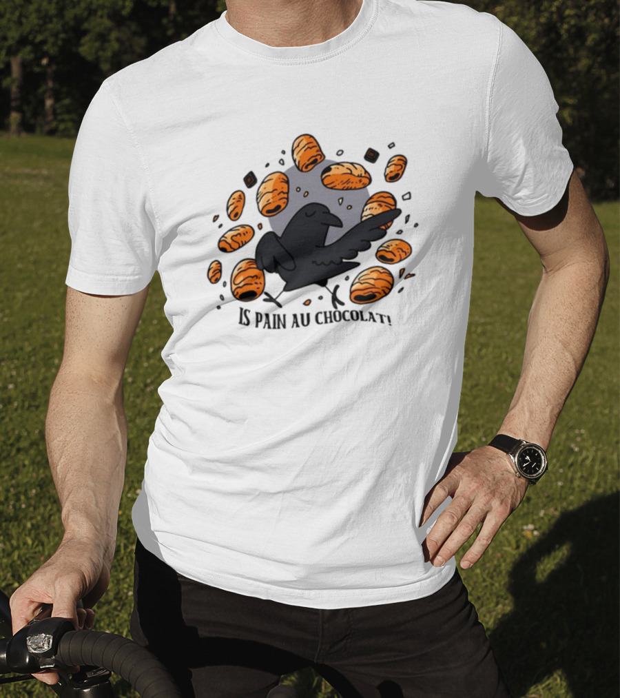 Bird Surrounded By Pain Au Chocolat Pastries T-Shirt