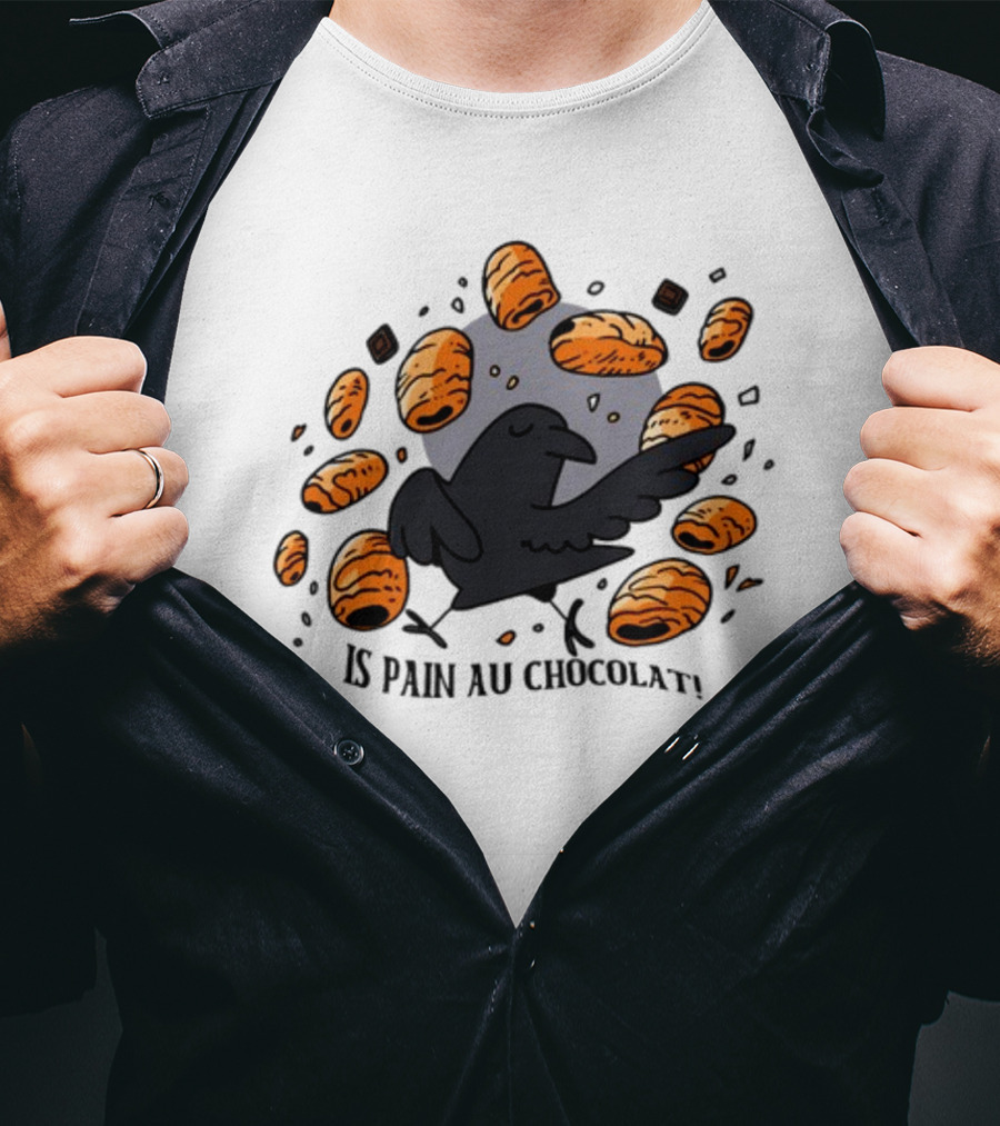 Bird Surrounded By Pain Au Chocolat Pastries T-Shirt