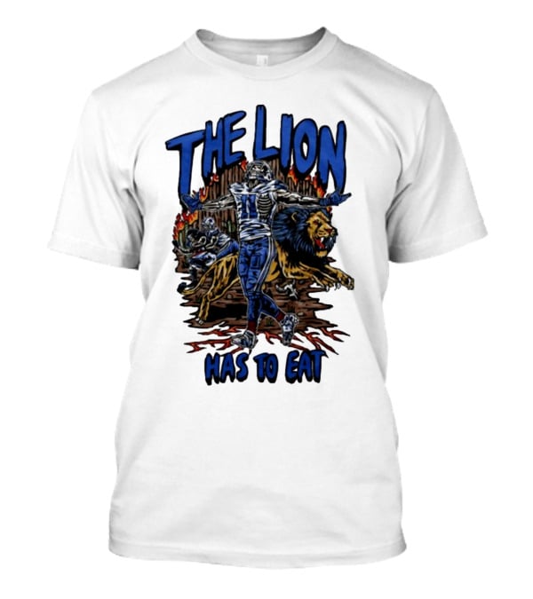 The Lion Has To Eat Retros Themed Football Warrior T-Shirt