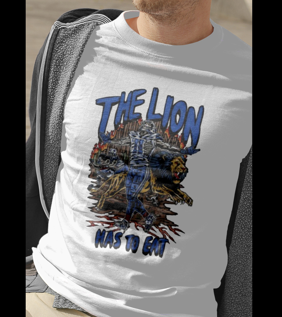 The Lion Has To Eat Retros Themed Football Warrior T-Shirt