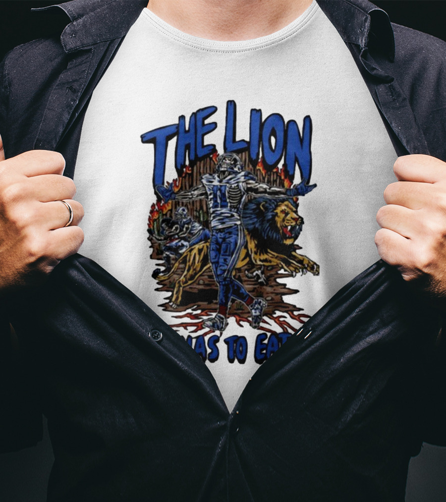 The Lion Has To Eat Retros Themed Football Warrior T-Shirt