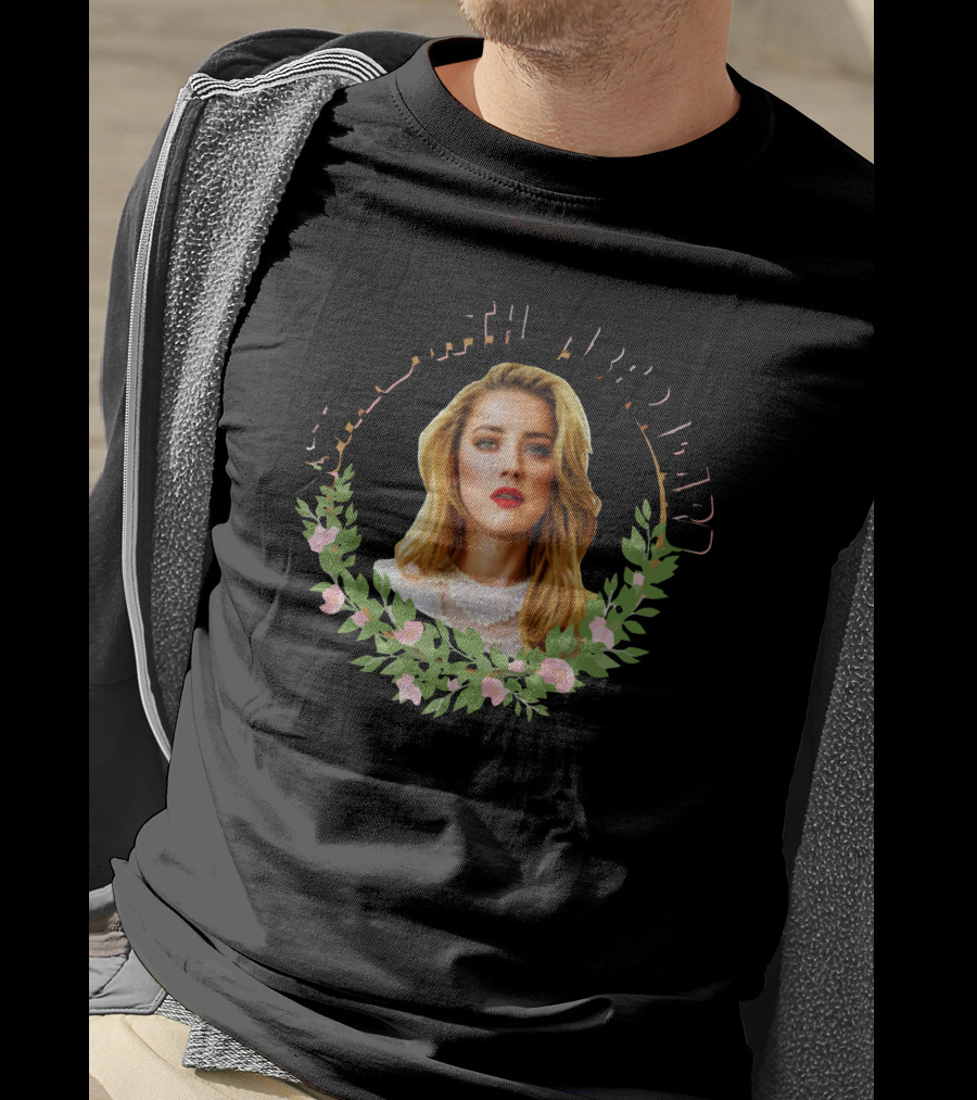 Chateau Bunny I Stand With Amber Heard Floral Wreath T-Shirt