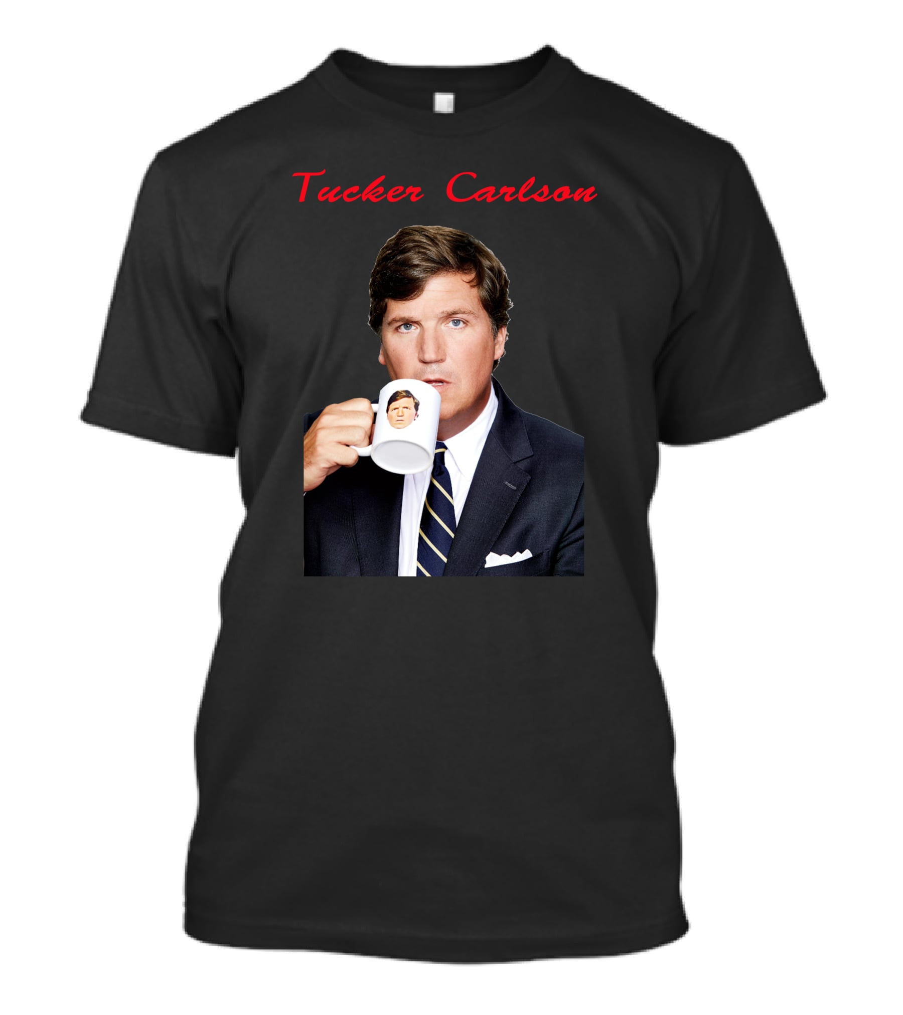 Tucker Carlson Drinking From A Personalized Mug T-Shirt