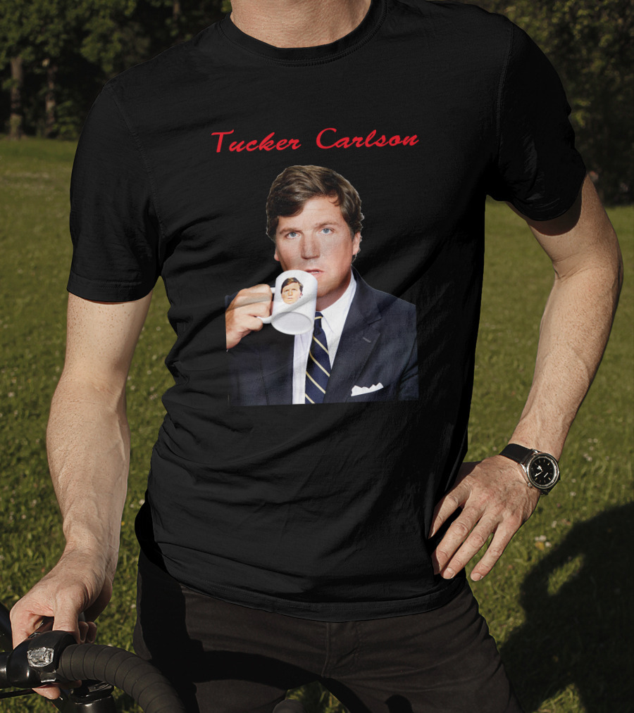 Tucker Carlson Drinking From A Personalized Mug T-Shirt