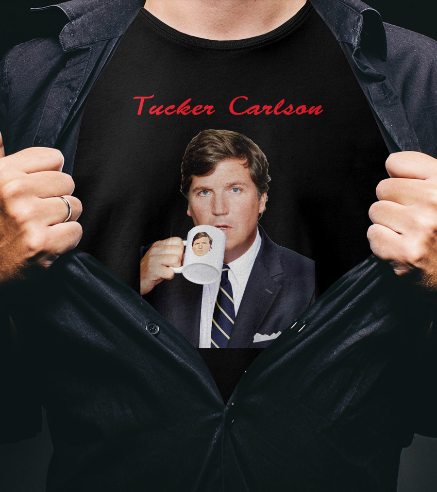 Tucker Carlson Drinking From A Personalized Mug T-Shirt