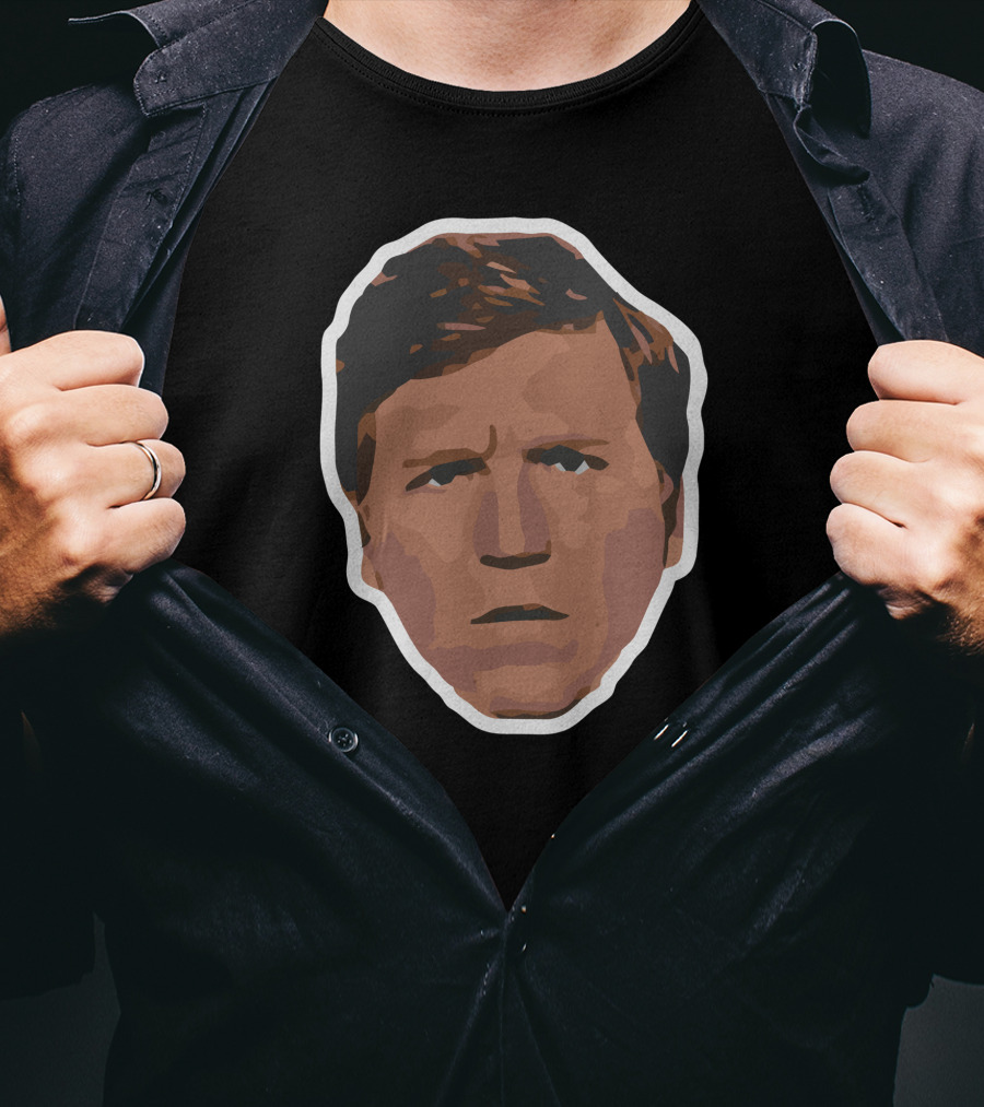 Tucker Carlson Face Illustration Diagram T-Shirt
