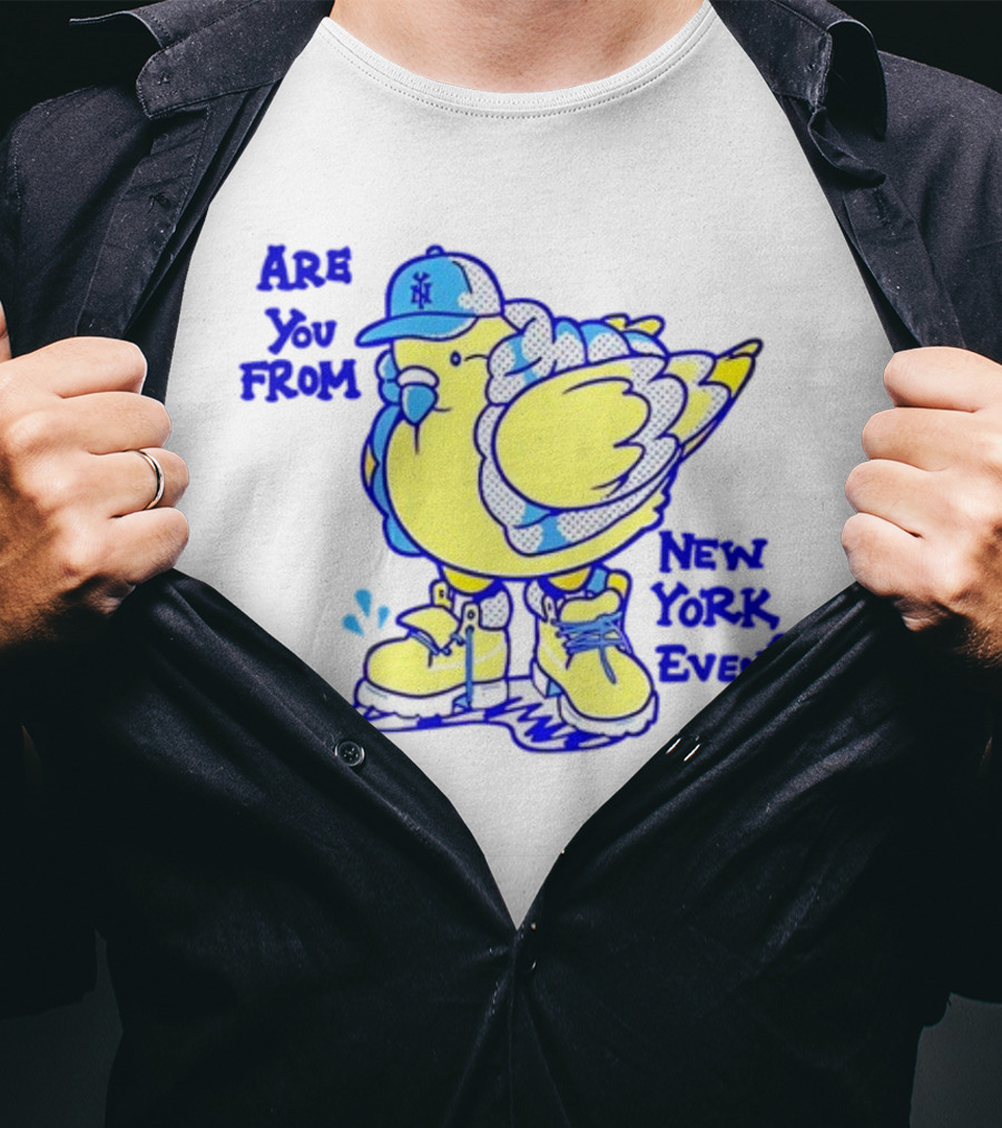 Big Puffa Pigeon Are You From New York Even NY Cap And Boots T-Shirt