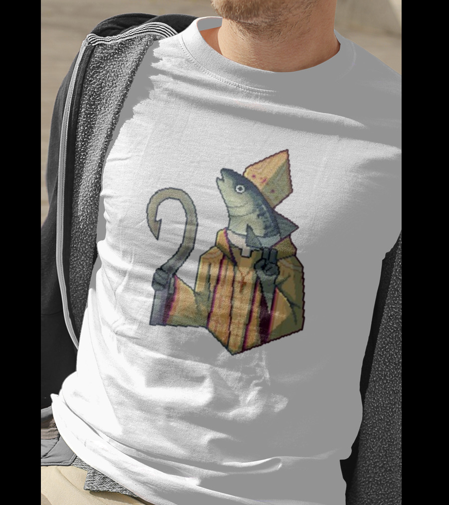 May Could Be With You Holy Mackerel Fish Bishop Pixel T-Shirt