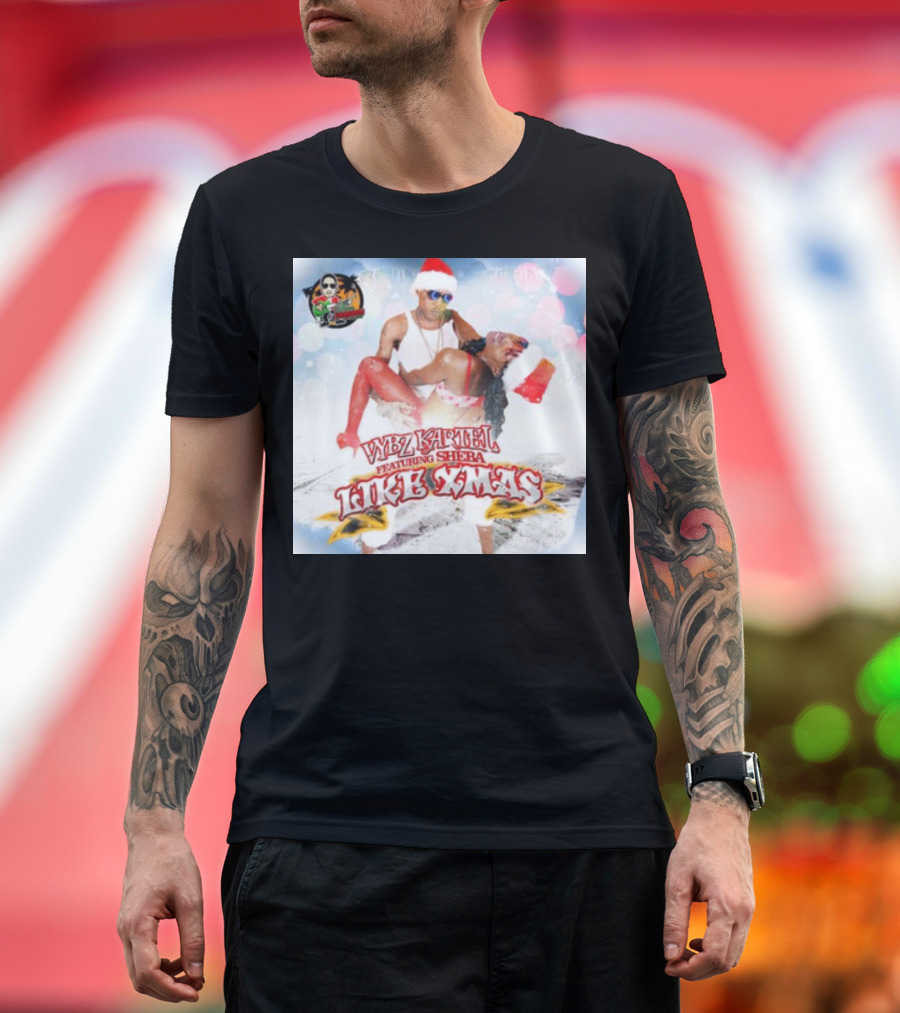 Vybz Kartel Featuring Sheba Like Xmas Festive Santa Beach Party T-Shirt