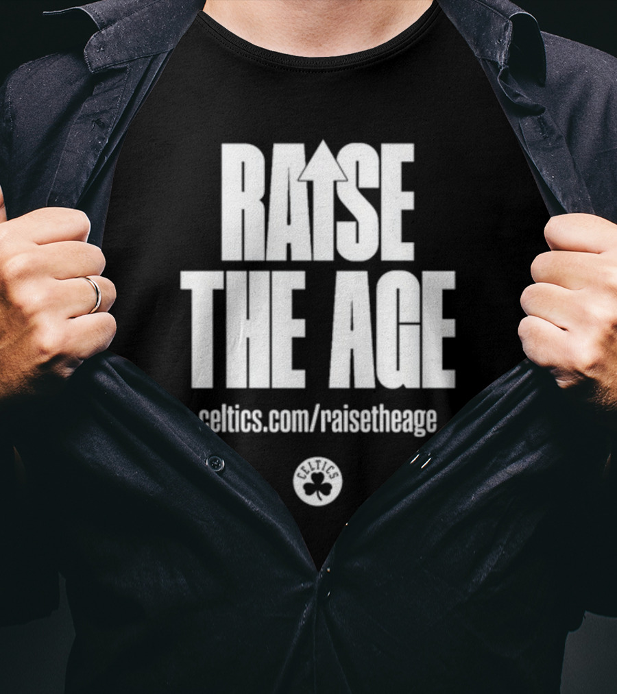 Jayson Tatum Celtics Raise The Age Campaign Celtics.com/raisetheage T-Shirt