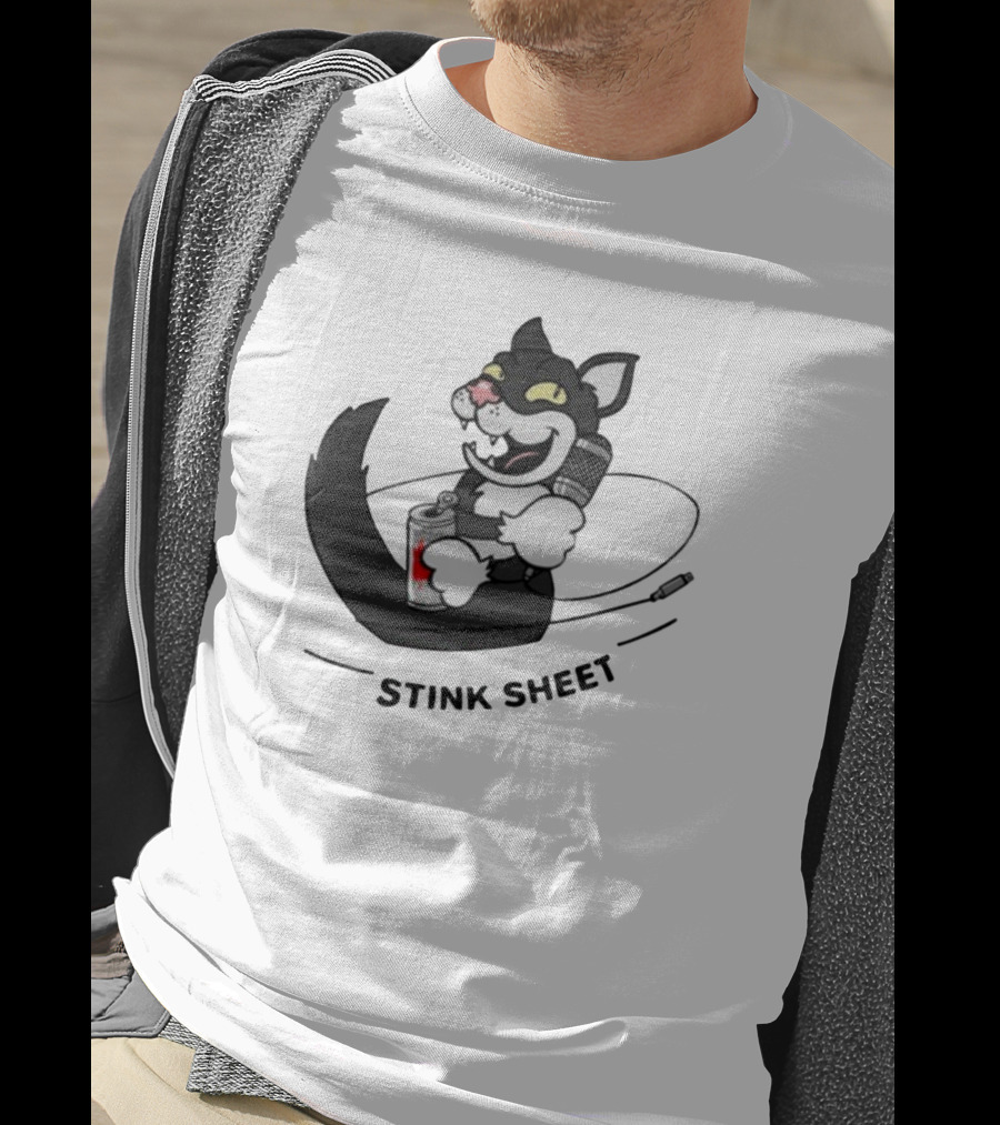 Podcast Psy Op Division Cat With Microphone And Spray Can Stink Sheet T-Shirt