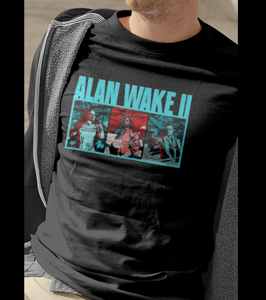 ALAN WAKE II Comic Style Three Panel T-Shirt