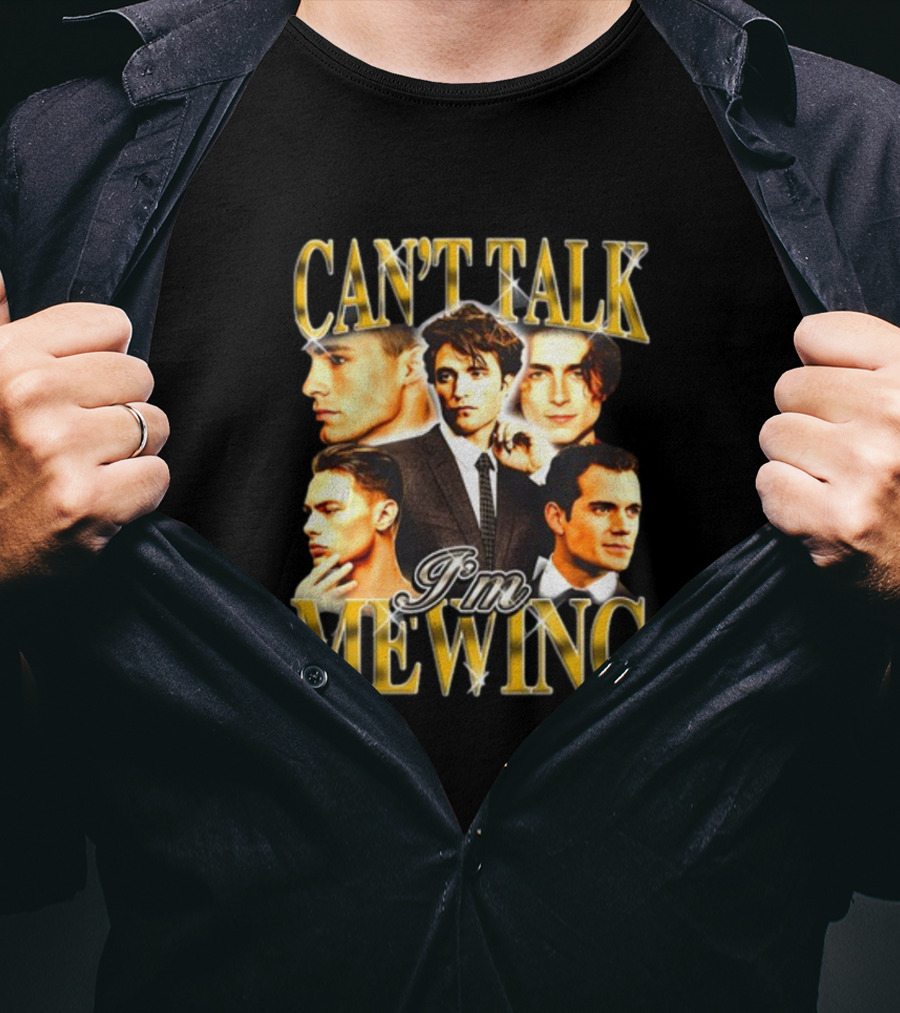Can't Talk I'm Mewing Male Icons T-Shirt