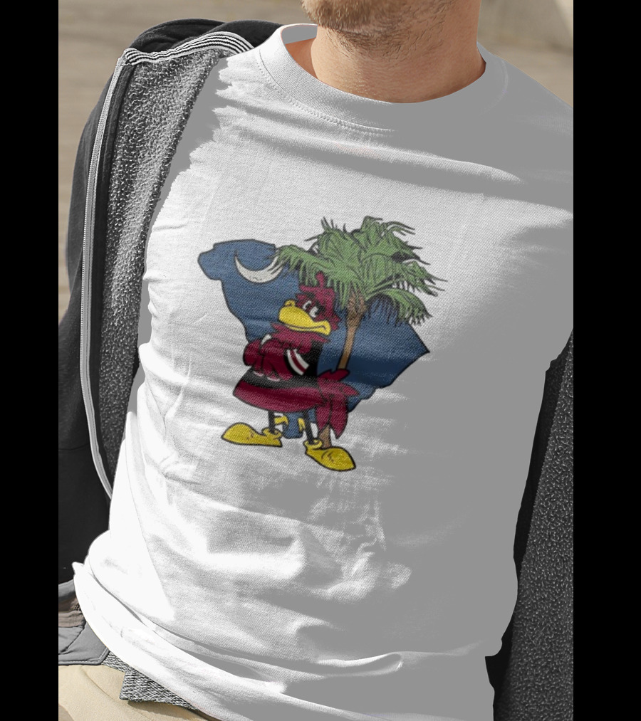 South Carolina Gamecock With Palmetto And Crescent Moon T-Shirt