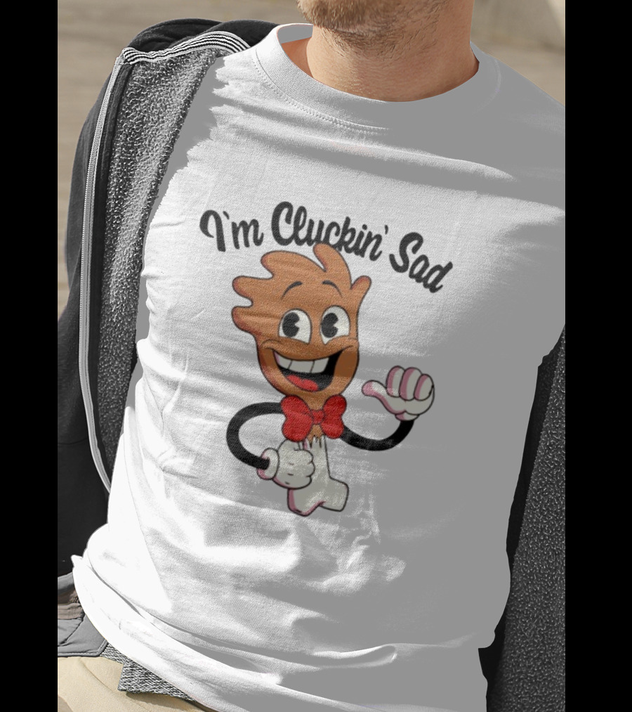 I'm Cluckin' Sad Cartoon Drumstick Character Bow Tie T-Shirt
