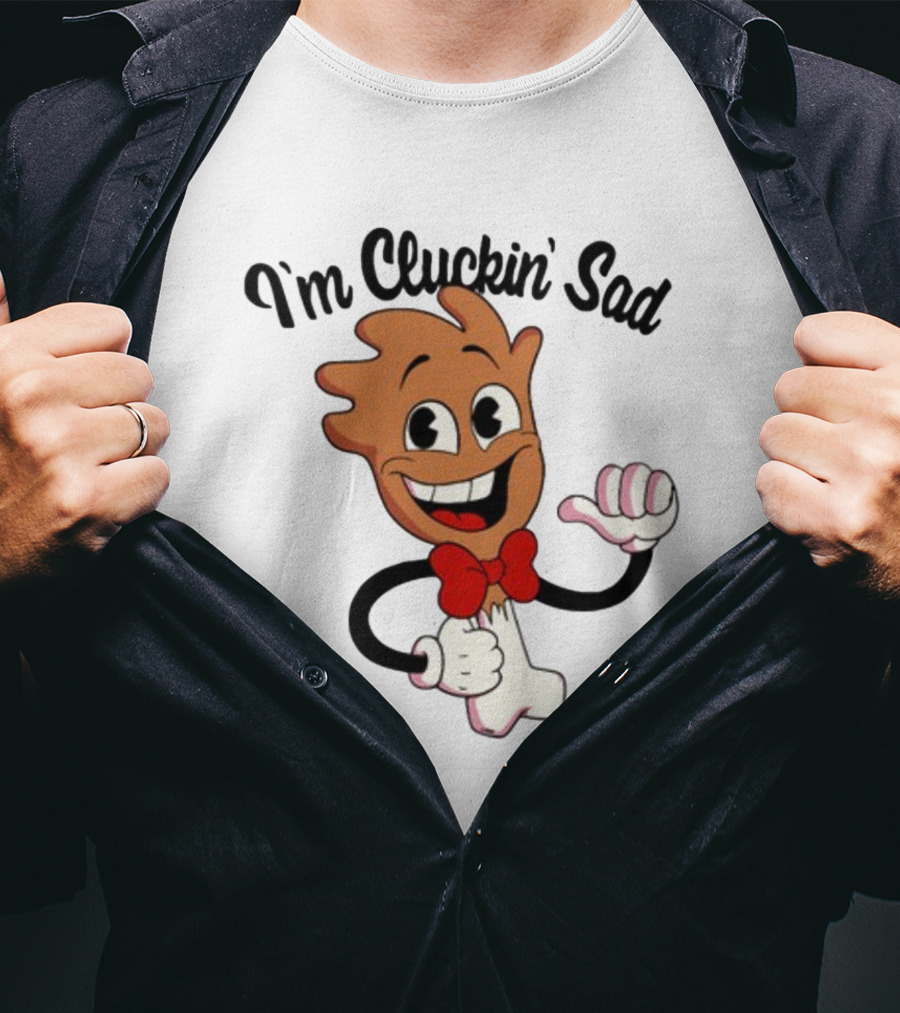 I'm Cluckin' Sad Cartoon Drumstick Character Bow Tie T-Shirt